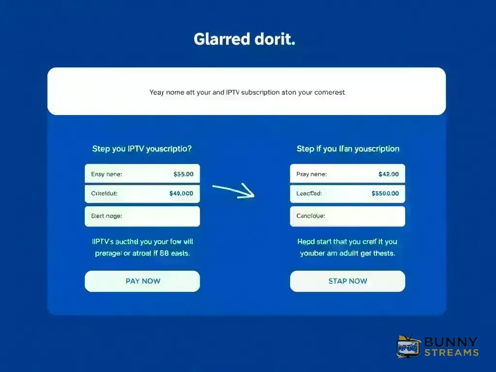 Step-by-step checkout process for Bunny Streams payment