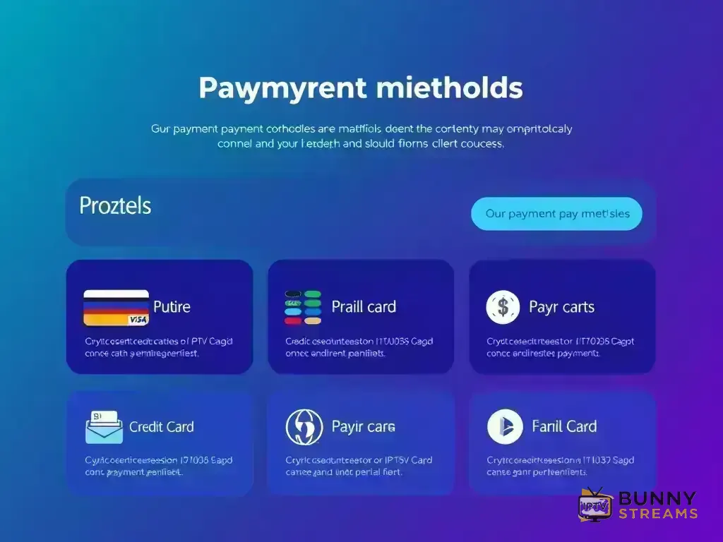 Overview of available payment methods for Bunny Streams
