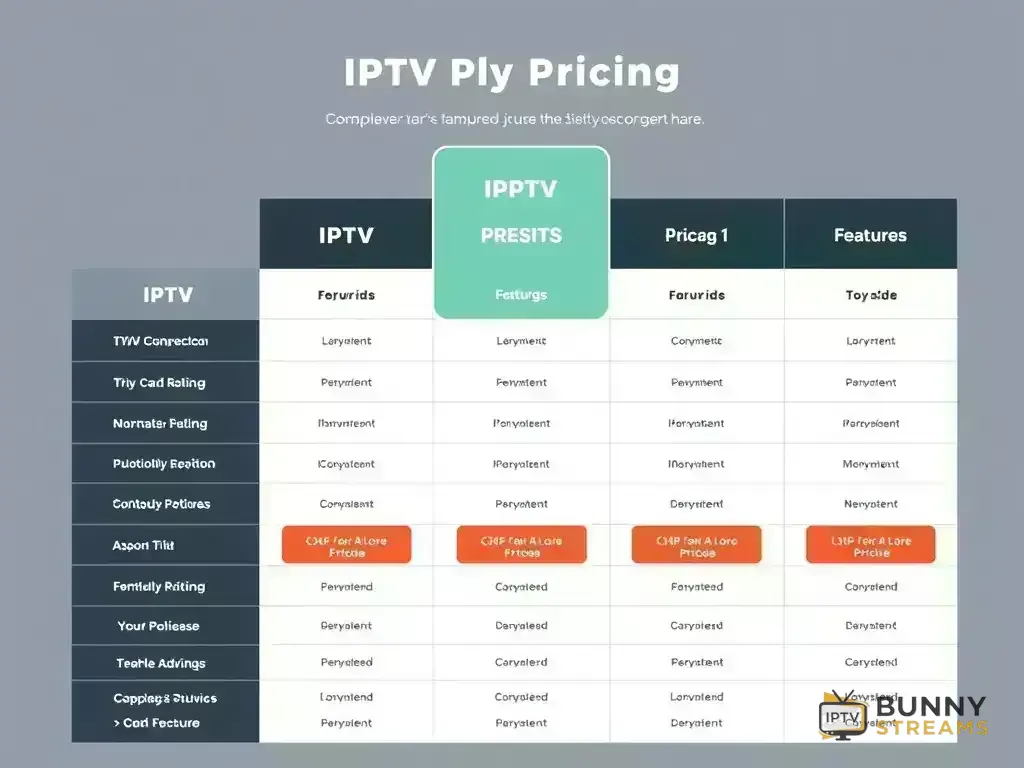 Comparison chart of Bunny Streams pricing plans
