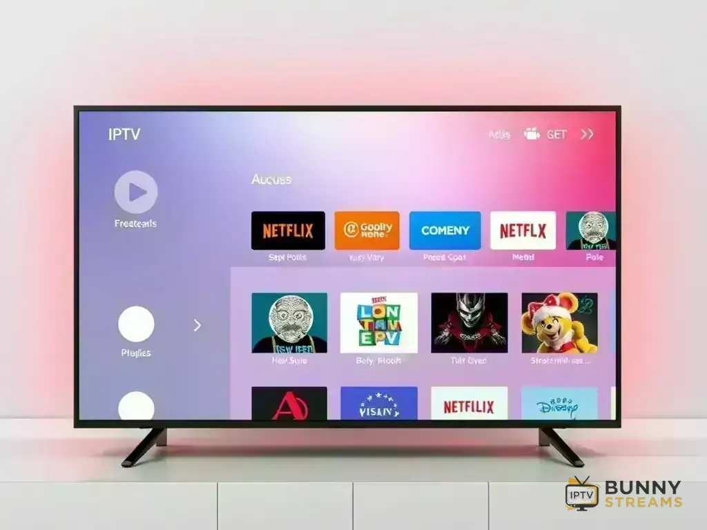 Smart TV app store interface displaying IPTV applications