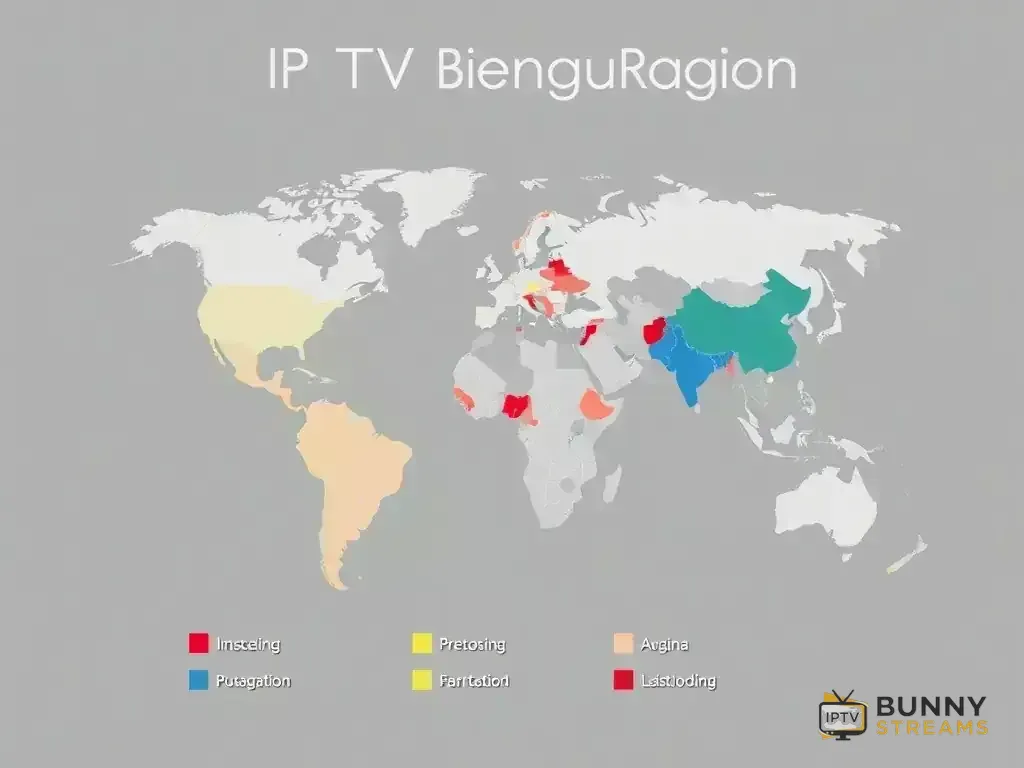 World map showing IPTV regulations by region